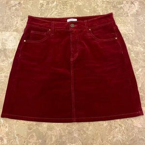 Market and Spruce Burgundy Corduroy Skirt